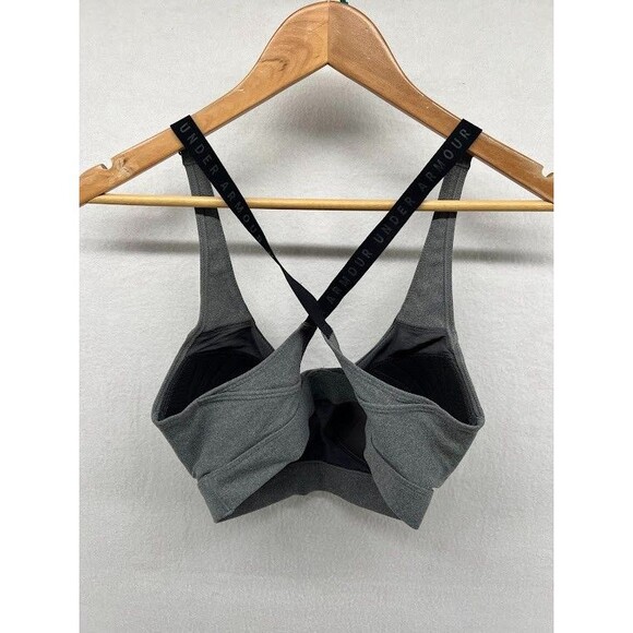 Under Armour Grey Sports Bra Size Meduim Formed Cups Crossback - Picture 4 of 4